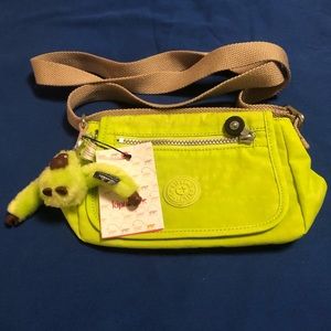 Kipling Sabían Lime punch color crossbody bag